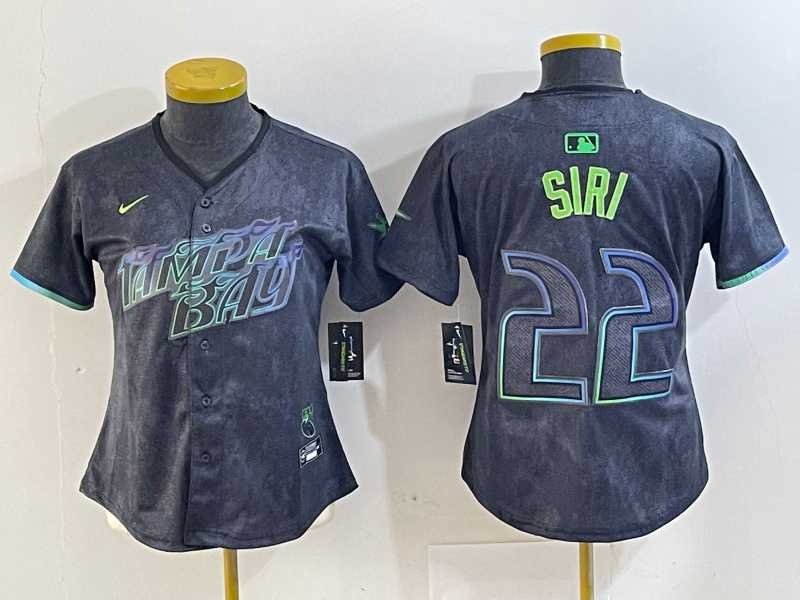 Womens Tampa Bay Rays #22 Jose Siri Charcoal 2024 City Connect Limited Stitched Jersey->mlb womens jerseys->MLB Jersey